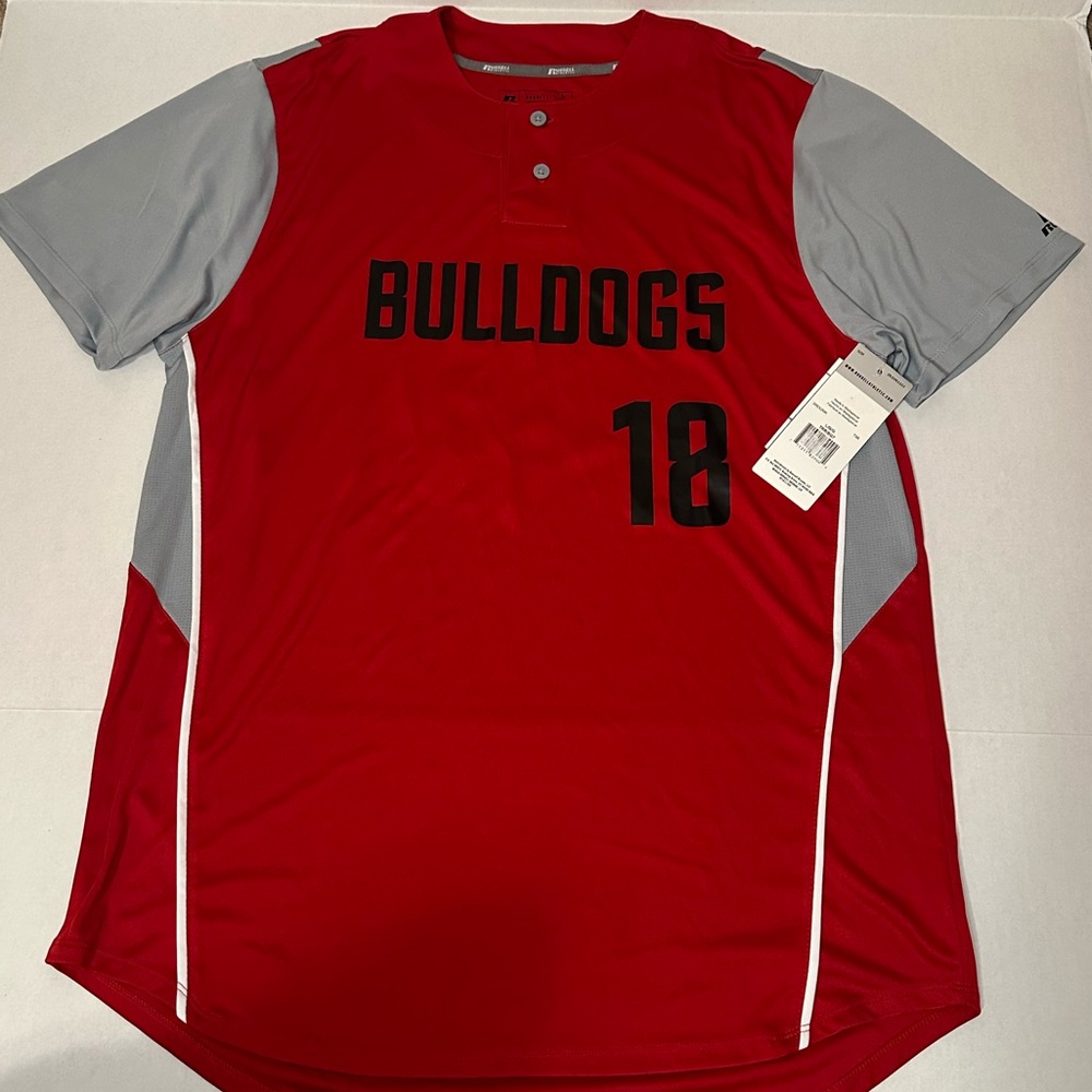 Red and Gray BULDOGS baseball Men's Shirt